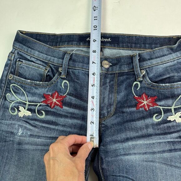 Driftwood Floral Embroidered Skinny Jeans 27 Low Rise Y2K Boho Hippie Grunge - Picture 7 of 13